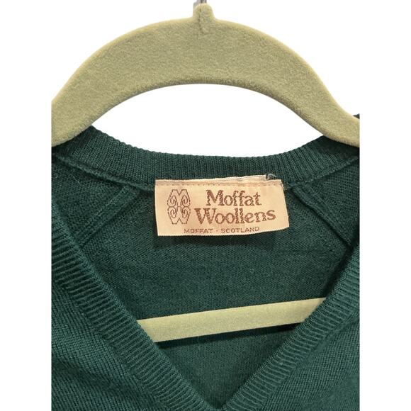 Vintage Moffat Woolens Womens New Wool Sweater Size Medium Large Hunter Green - Picture 2 of 8